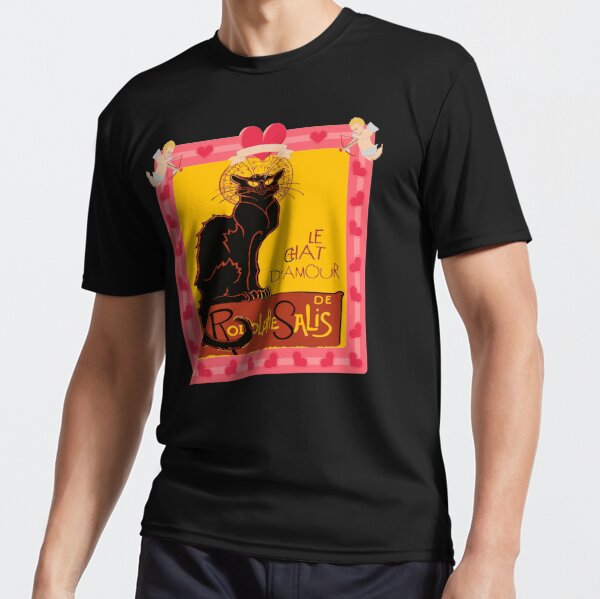 Le Chat Noir D Amour Love Cat Active T Shirt By Taiche Redbubble