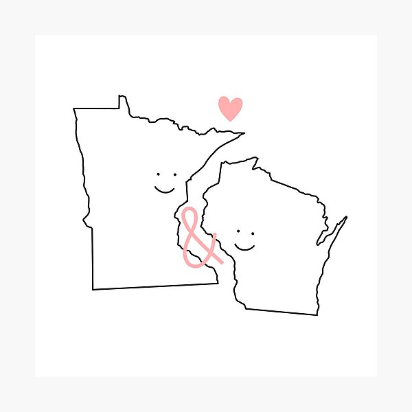 Minnesota and Wisconsin Love Photographic Print