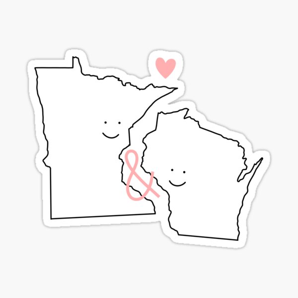 Dizzlers Wisconsin State with Polka Dot Bow Sticker Small