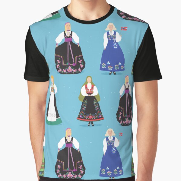 Norwegian Bunad Girls Graphic T-Shirt