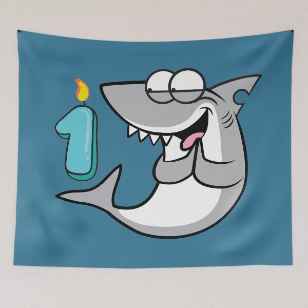 Item preview, 1 year Birthday / First anniversary celebration with FIN the shark designed and sold by Kokonuzz.