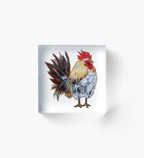 Thai bantam watercolor Acrylic Block