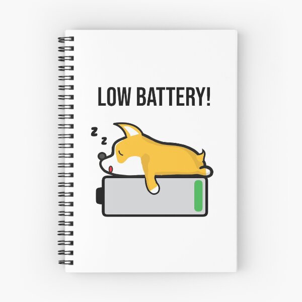 Artikelvorschau, Pembroke-Welsh-Corgi, der schwach Batterie schläft entworfen und verkauft von alltheprints.