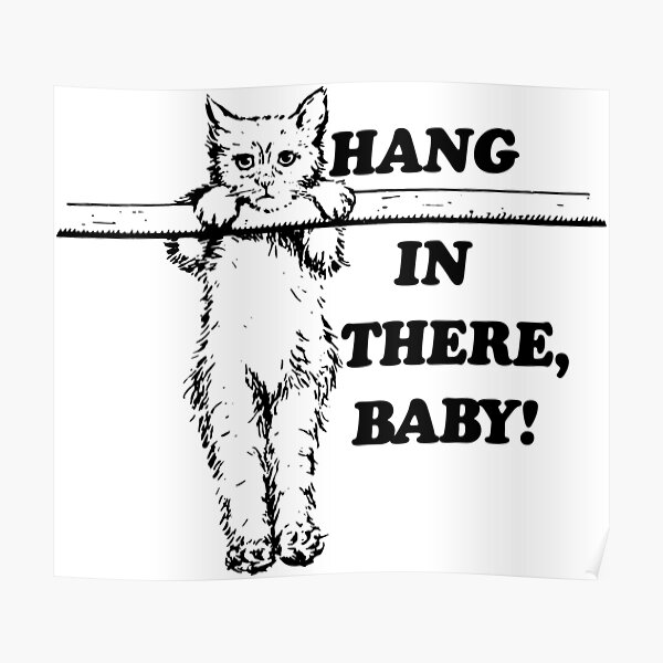 58 Top Pictures Hang In There Baby Cat : Amazon Com Hang In There Baby Cat Retro Motivational Cool Wall Decor Art Print Poster 12x18 Posters Prints