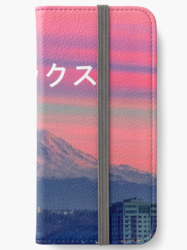 Étui portefeuille iPhone for Sale avec l'œuvre « Relax (Vaporwave Japanese)  Aesthetic » de l'artiste SenorFiredude