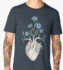 Floral Heart: Human Anatomy Cornflower Valentines Day Gift Men's Premium T-Shirt