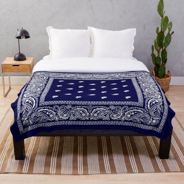 Bandana Blue Throw Blanket