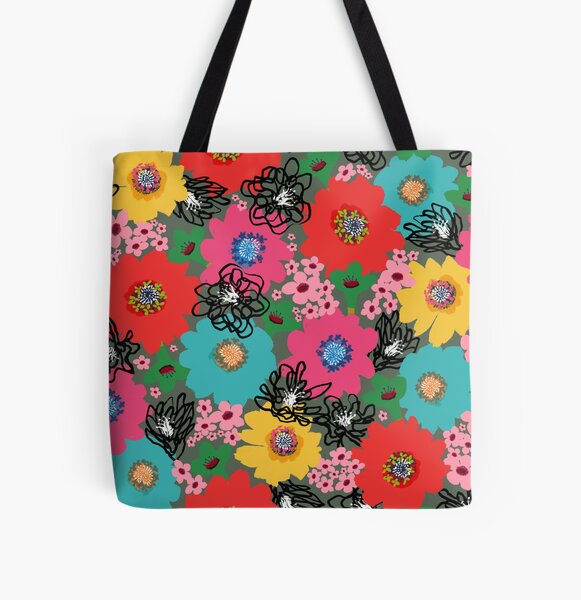 Flower Power – Olive All Over Print Tote Bag