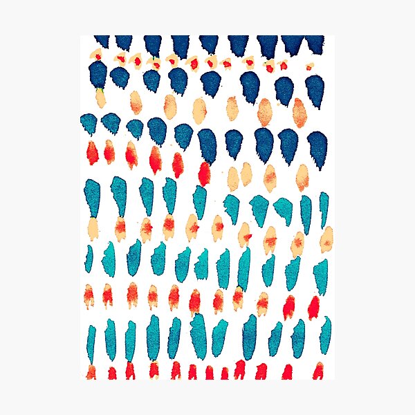 Abstract spots in reds and blues Throw Photographic Print