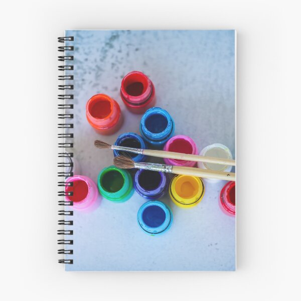 Item preview, Flat lay composition with different acrilic or oil paints and brushes on white grunge background designed and sold by alexvioletart.