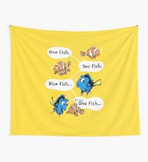 One Fish, Blue Fish Wall Tapestry