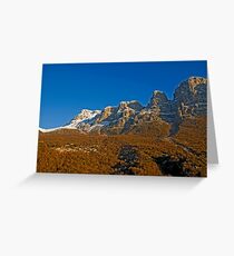 Astraka peaks in winter time Greeting Card