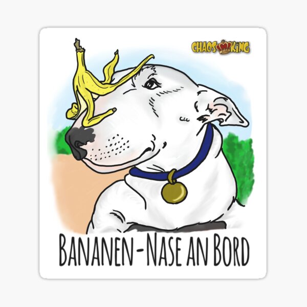 Item preview, Chaosking Bull Terrier white sticker designed and sold by chaosking-bulli.