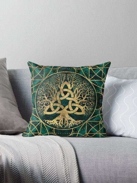 Item preview, Tree of life with Triquetra Malachite and Gold designed and sold by Nartissima.