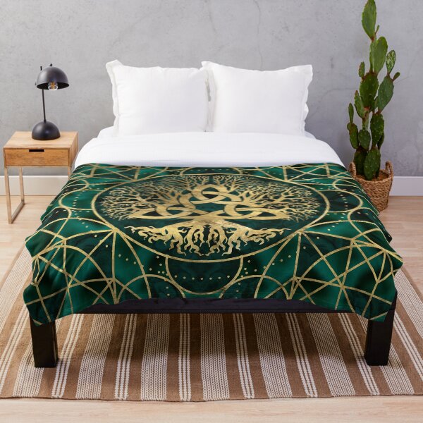 Item preview, Tree of life with Triquetra Malachite and Gold designed and sold by Nartissima.