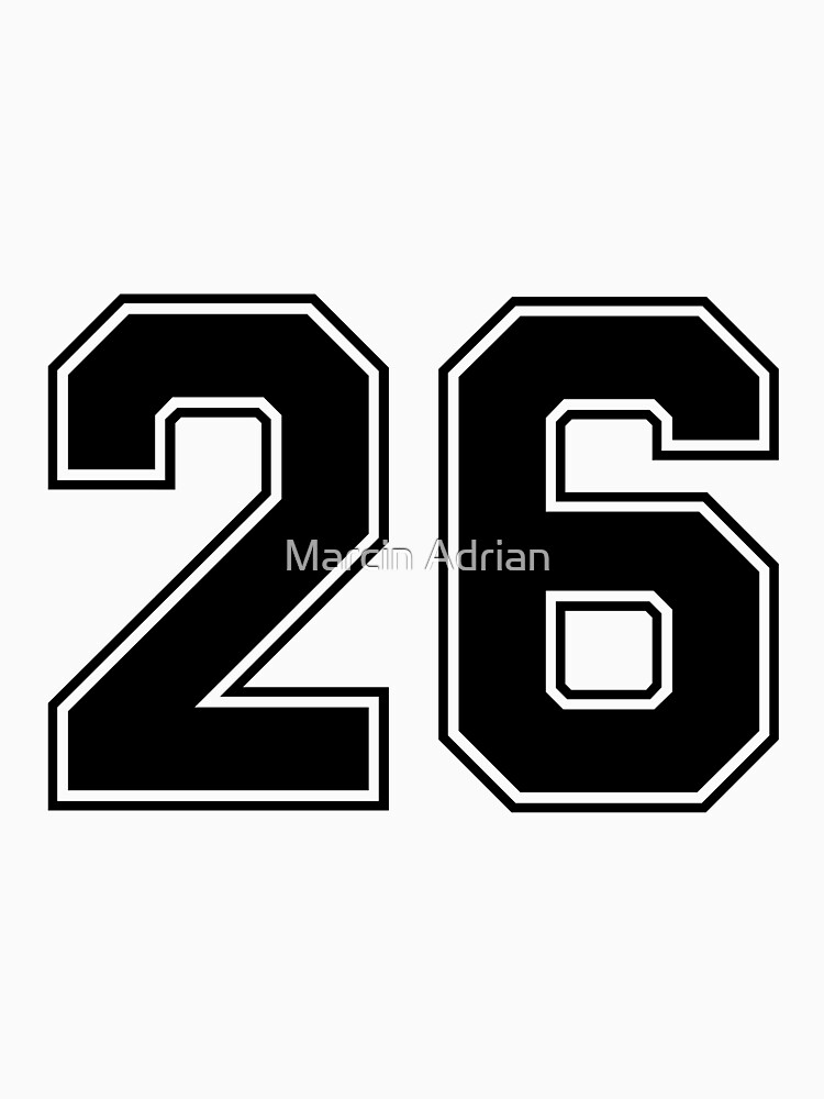 26 American Football Classic Vintage Sport Jersey Number in black number on  white background for american football, baseball or basketball Essential T- Shirt for Sale by Marcin Adrian