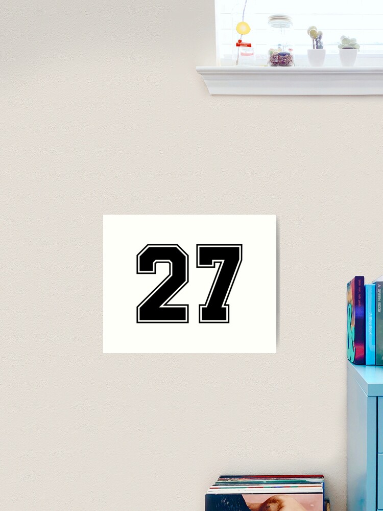 27,classic vintage sport jersey number, uniform numbers in black