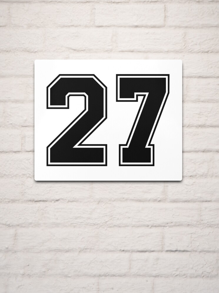 27 American Football Classic Vintage Sport Jersey Number in black number on  white background for american football, baseball or basketball | Metal