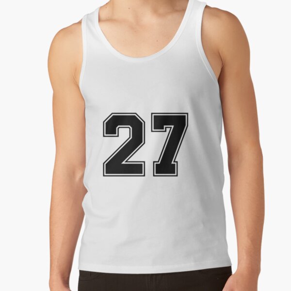 27 American Football Classic Vintage Sport Jersey Number in black number on  white background for american football, baseball or basketball | Metal