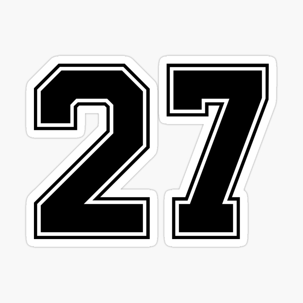 27 American Football Classic Vintage Sport Jersey Number in black number on  white background for american football, baseball or basketball  Photographic Print for Sale by Marcin Adrian