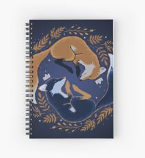 Night foxes Spiral Notebook