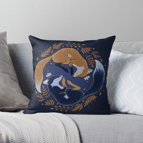 Night foxes Throw Pillow