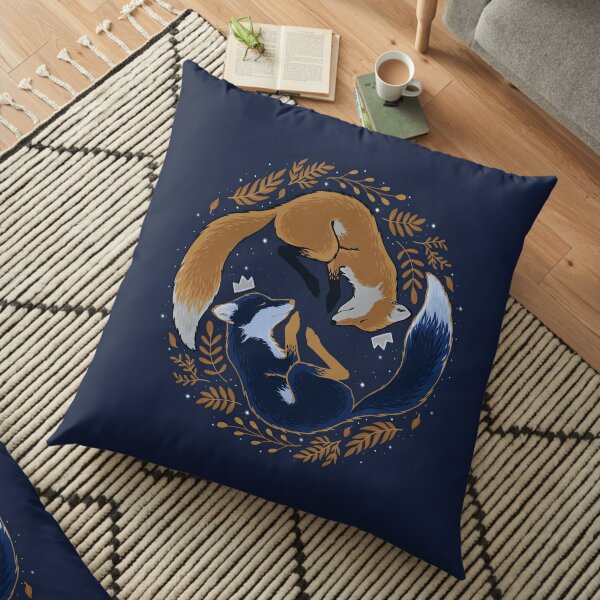 Night foxes Floor Pillow