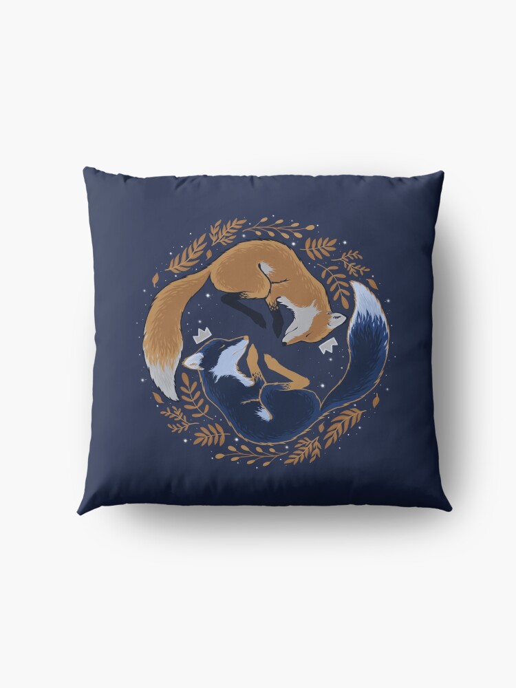 Alternate view of Night foxes Floor Pillow