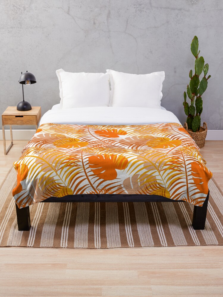 Tropical discount bed throw