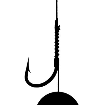 White boilie and black fishing hook | Sticker