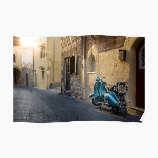 Vespa In The Old Town Poster