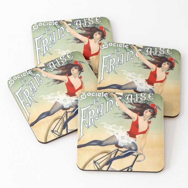 Item preview, Vintage bike poster - French bicycle girl designed and sold by DejaVuStudio.