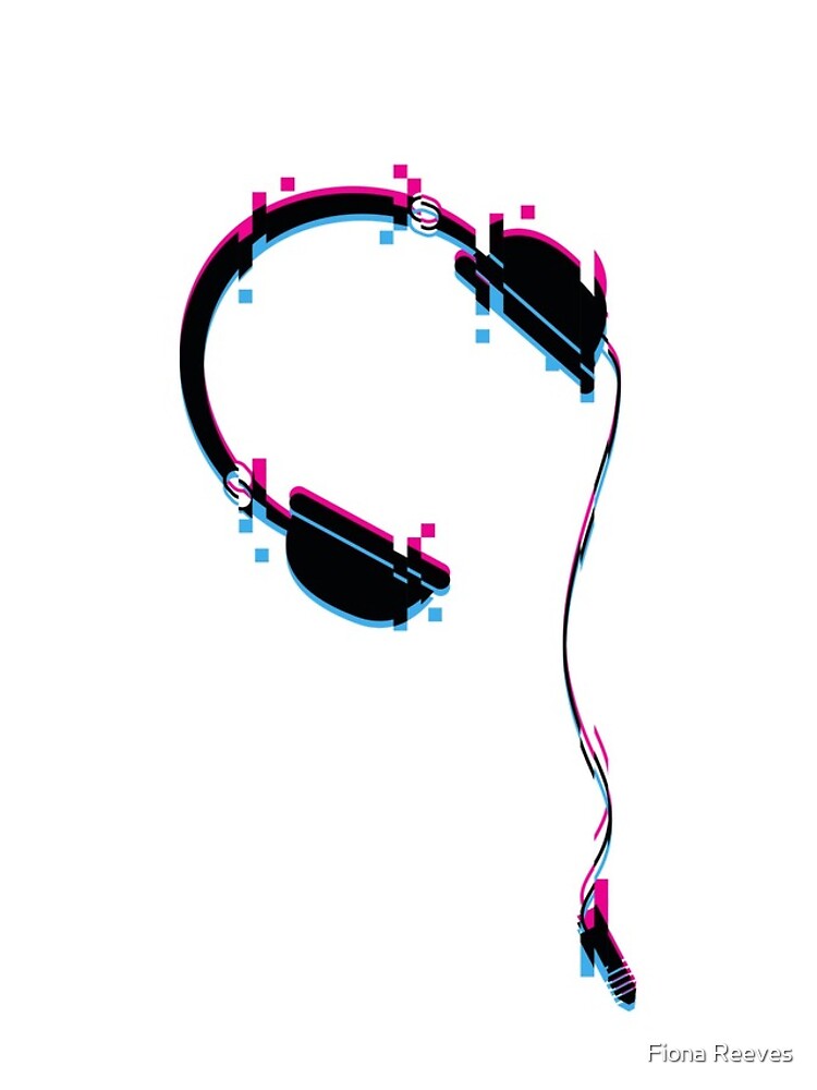 "Music Headphones Glitch Art" iPhone Case for Sale by freeves Redbubble