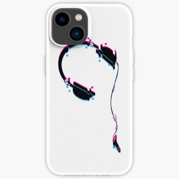 "Music Headphones Glitch Art" iPhone Case for Sale by freeves Redbubble