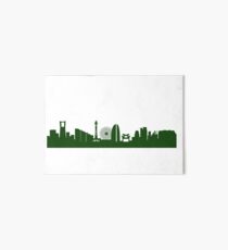 YOKOHAMA skyline in forest green Art Board