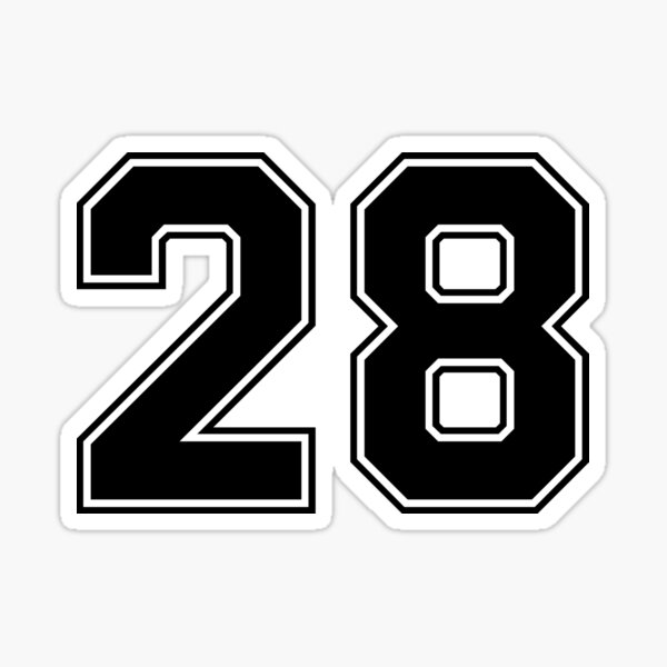Number 28 Jersey Stickers | Redbubble