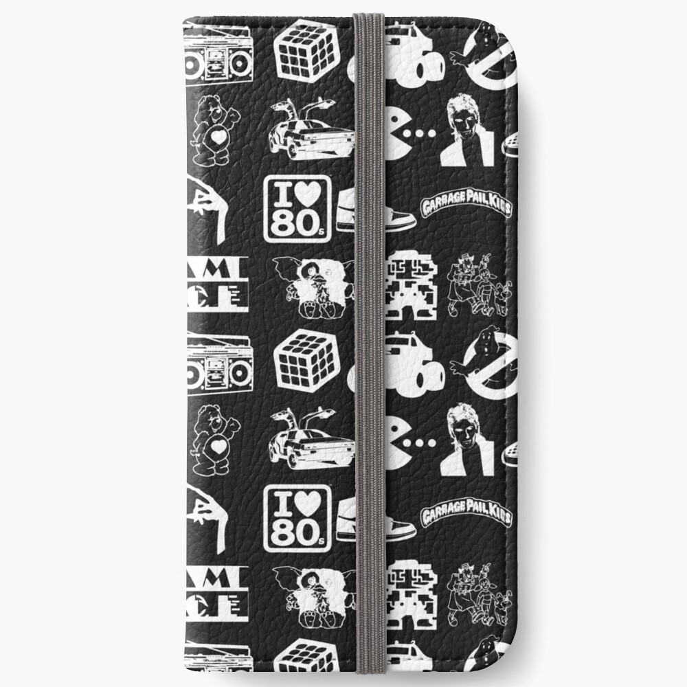 80s Pop Culture Icons - Multi - Black on White iPad Case & Skin