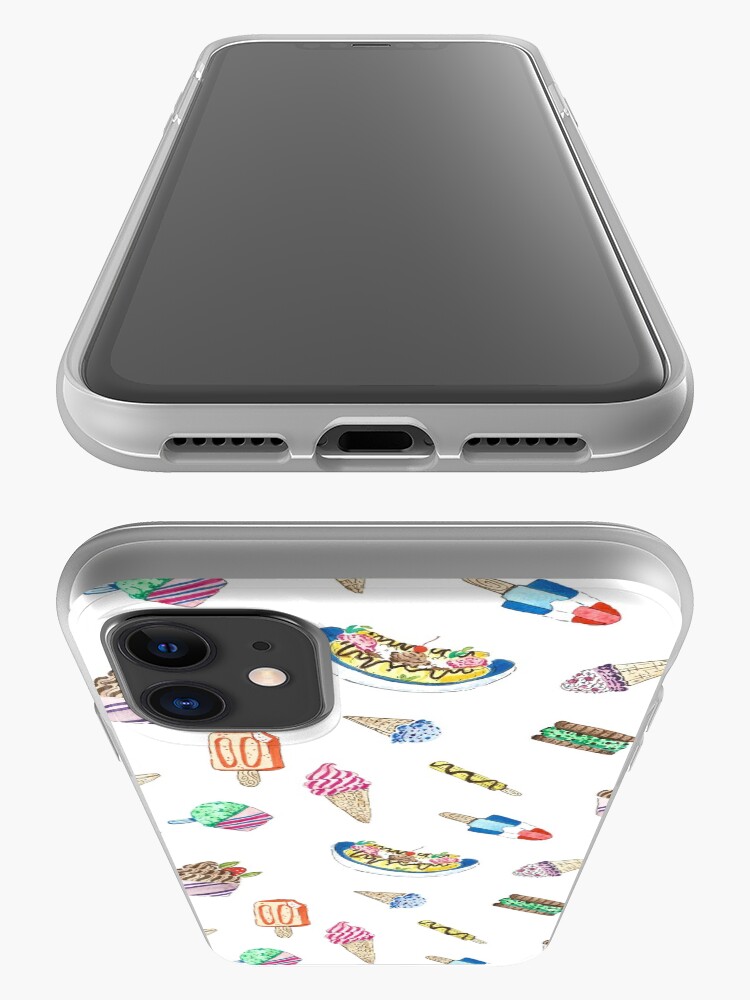 Alternate view of Hand Painted Watercolor Ice Cream - Pattern and Stickers iPhone Case & Cover