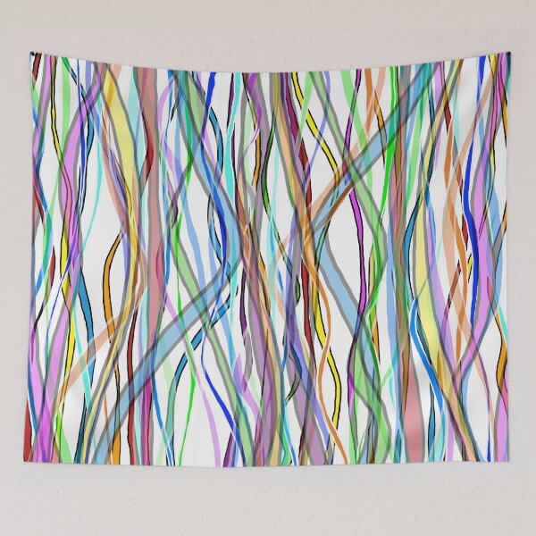 Item preview, Multiplied Colored Parallel Lines on White Board designed and sold by Istvan Ocztos.