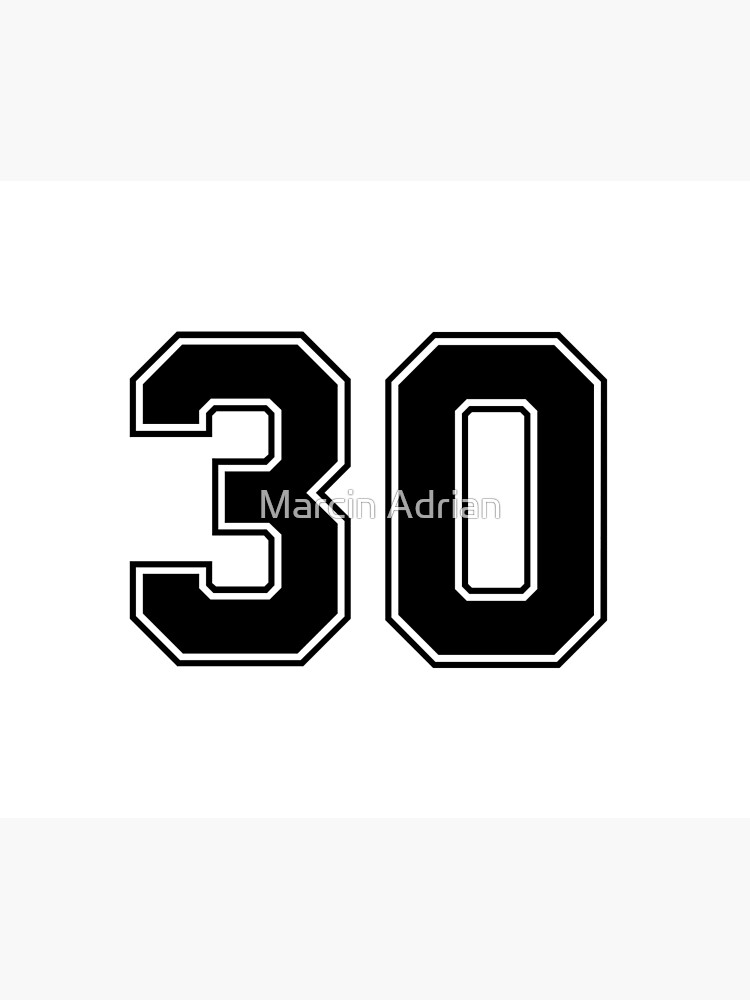 30 American Football Classic Vintage Sport Jersey Number in black number on  white background for american football, baseball or basketball Sticker for  Sale by Marcin Adrian