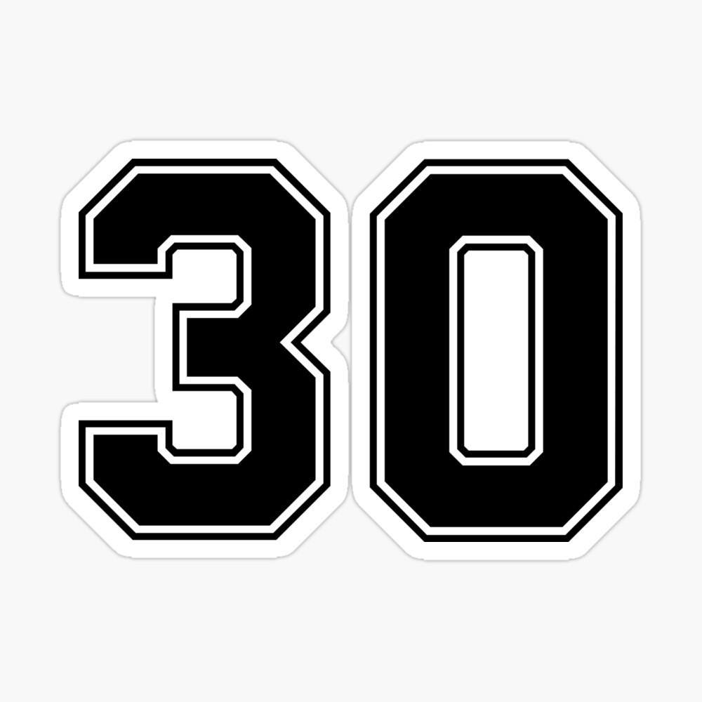 30 American Football Classic Vintage Sport Jersey Number in black