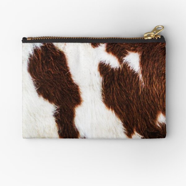 Cowhide Zipper Pouch