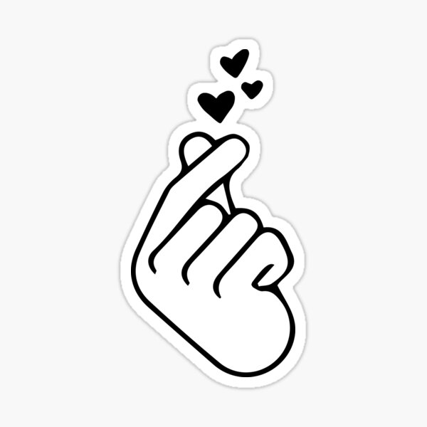 Kawaii Tumblr Coração Heart Bts Kpop Korea Coréi - Finger Heart Wallpaper  Black Transparent PNG - 720x685 - Free Download on NicePNG