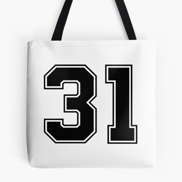 Item preview, 31 American Football Classic Vintage Sport Jersey Number in black number on white background for american football, baseball or basketball designed and sold by Marcin Adrian.