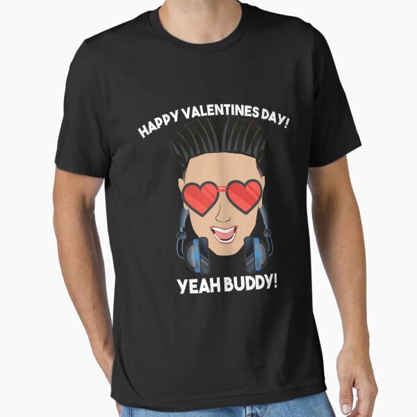 Artikel-Vorschau von Valentinstag DJ Pauly D mit Herz-Sonnenbrille Happy Valentines Day Yeah Buddy, designt und verkauft von TeagoShirts.