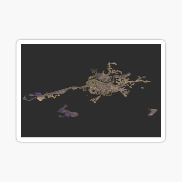 Vista isométrica mapa de Pontevedra Pegatina