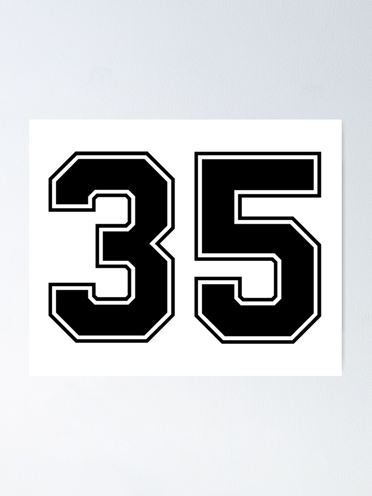 35 American Football Classic Vintage Sport Jersey Number in black number on  white background for american football, baseball or basketball  Photographic Print for Sale by Marcin Adrian