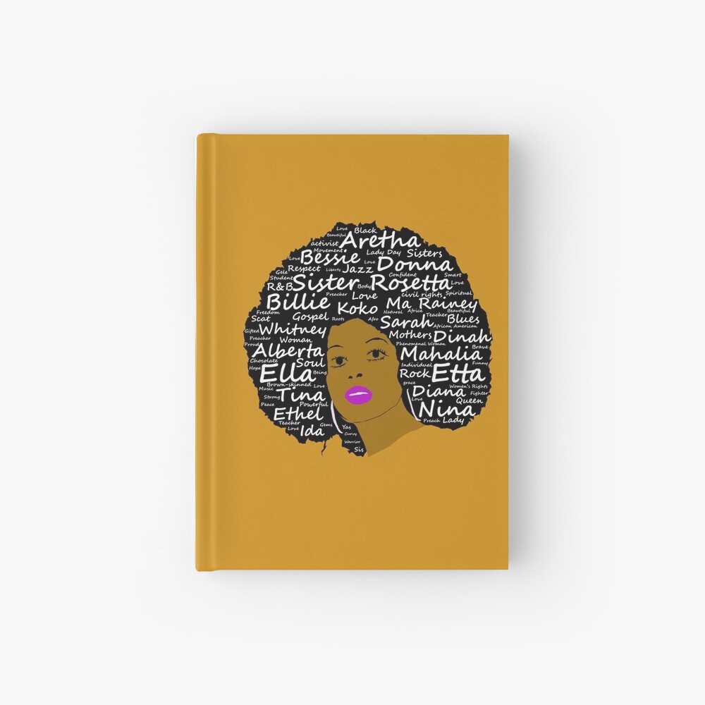Singers Natural Hair Afro Art Hardcover Journal By
