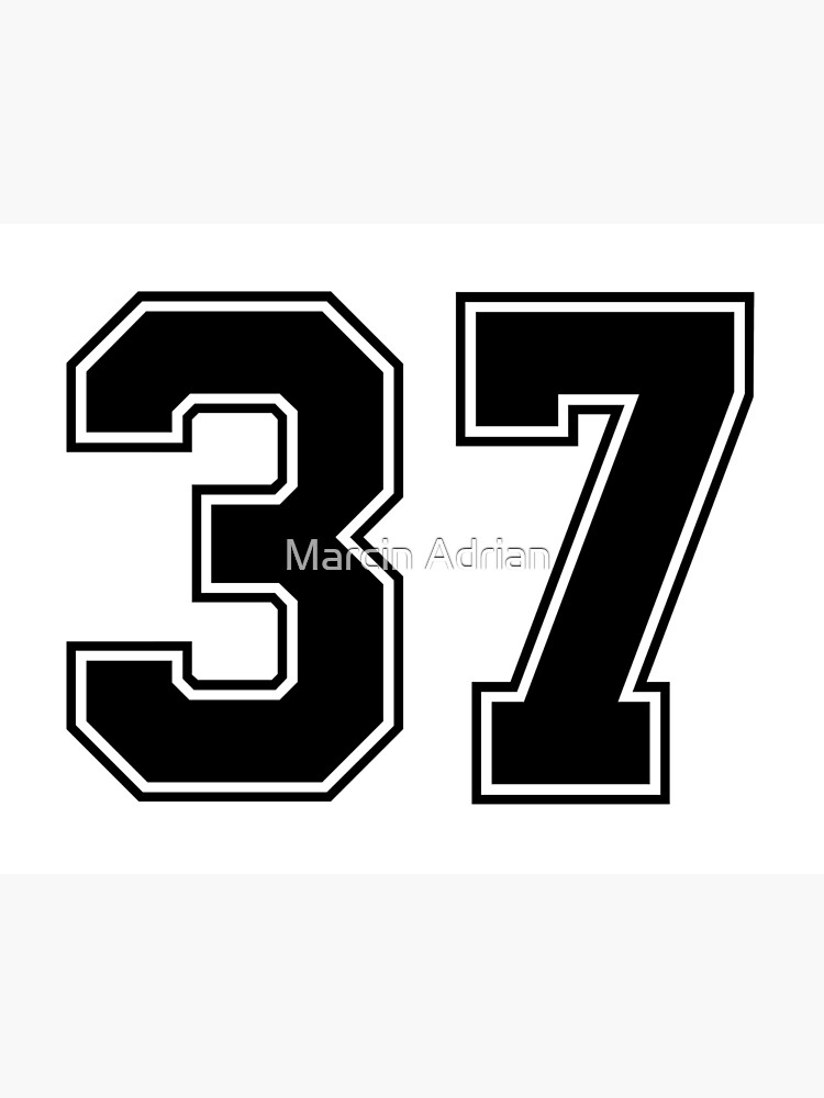 37 American Football Classic Vintage Sport Jersey Number in black number on  white background for american football, baseball or basketball | Art Board  