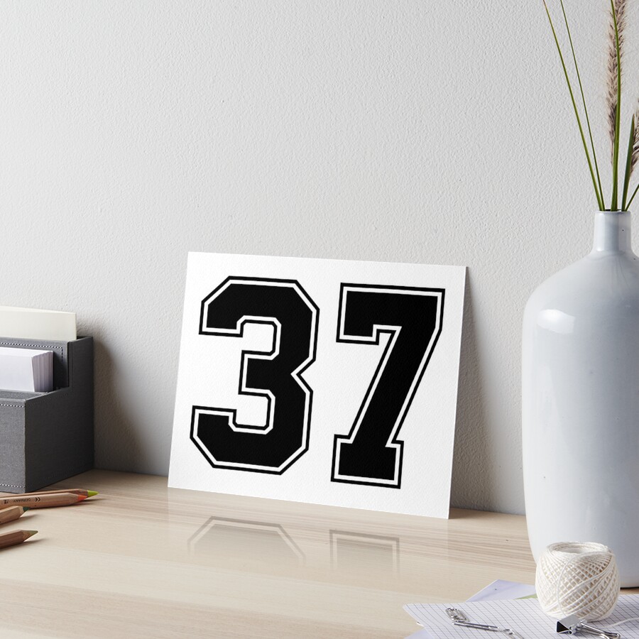 37 American Football Classic Vintage Sport Jersey Number in black number on  white background for american football, baseball or basketball | Art Board  